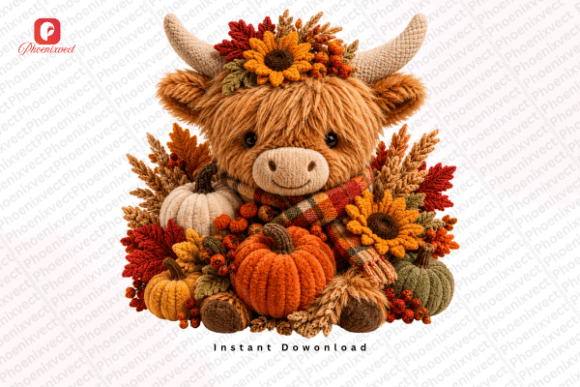 Download Highland Cow Chenille Plush Autumn PNG - Plush Collection