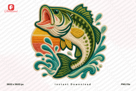 Download Chenille Plush Sunset Bass Fish PNG - Plush Collection