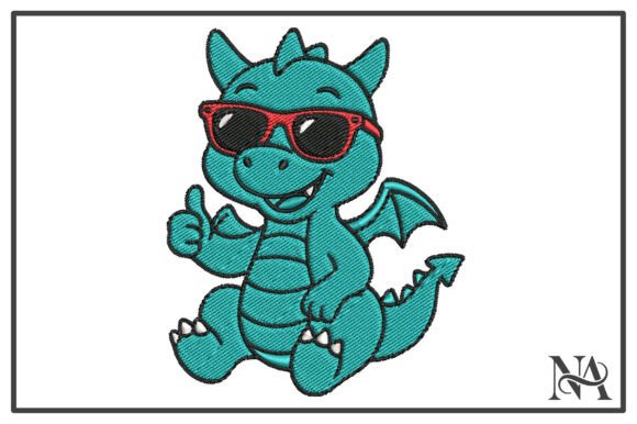 Download Cool Dragon with Sunglasses Embroidery - Cool Collection