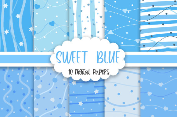 Download Sweet Blue Background Digital Papers - Background Collection