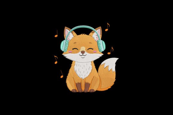 Download Cool Fox Wearing Headphone - Cool Collection