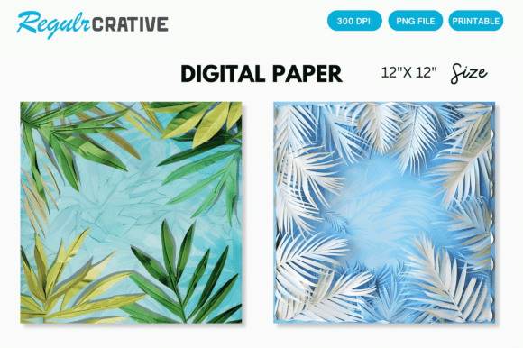 Download Tropical Palm Digital Paper Backgrounds - Background Collection