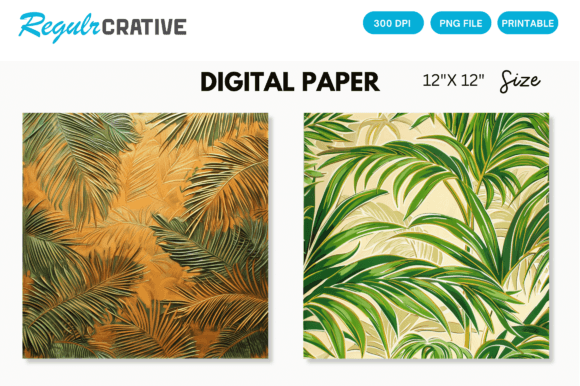 Download Tropical Palm Digital Paper Backgrounds - Background Collection